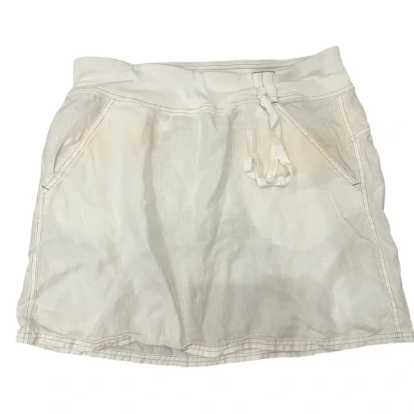 Athleta Cream Napali Linen Skirt Size Medium - Picture 1 of 6